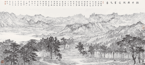新中國從這里走來（國畫）170×365cm--董希源