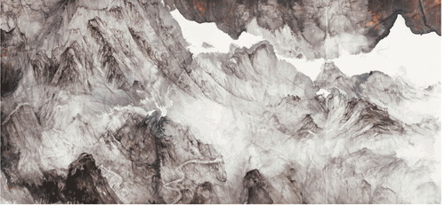 山外之山中之一（國(guó)畫(huà)）263×550cm-2020年-丘-挺