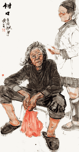 村口組畫1（國畫）190×500cm--2022年-申卉芪
