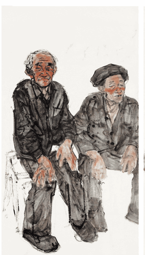 村口組畫（國畫）190×500cm--2022年-申卉芪