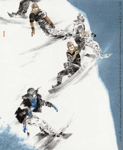 雪野大川進行曲（國畫）200×240cm-2021年-孔維克