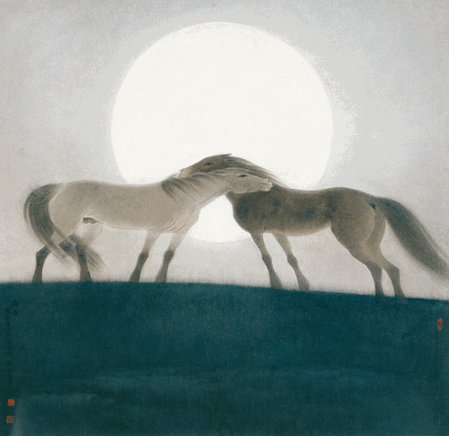 夜-色（國(guó)畫(huà)）103×103cm-1984年-胡-勃