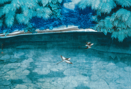 湘-溪（國(guó)畫(huà)）150×110cm-1989年-胡-勃