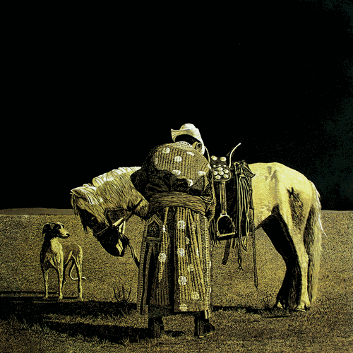 聽見草原--風(fēng)聲（版畫）78×78cm--胡日查
