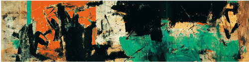 天邊的云彩-23（布面-礦顏色-油畫棒-拼貼）195×780cm-2007年-唐承華