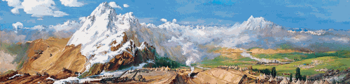 通向?yàn)豸斈君R（油畫）100×400cm-1954年-艾中信--中國美術(shù)館藏