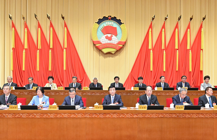 全國(guó)政協(xié)十四屆常委會(huì)第九次會(huì)議開(kāi)幕 王滬寧出席