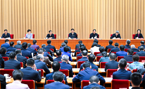 1月15日，全國統戰部長會議在北京召開。中共中央政治局常委、全國政協主席王滬寧出席并講話。新華社記者 張領 攝